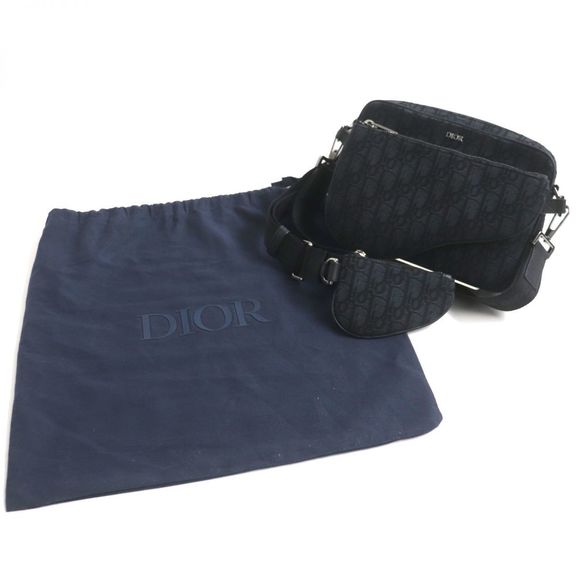 Dior Saddle Jacquard Pouch Three-in-one Oblique Black - Picture 1 of 16